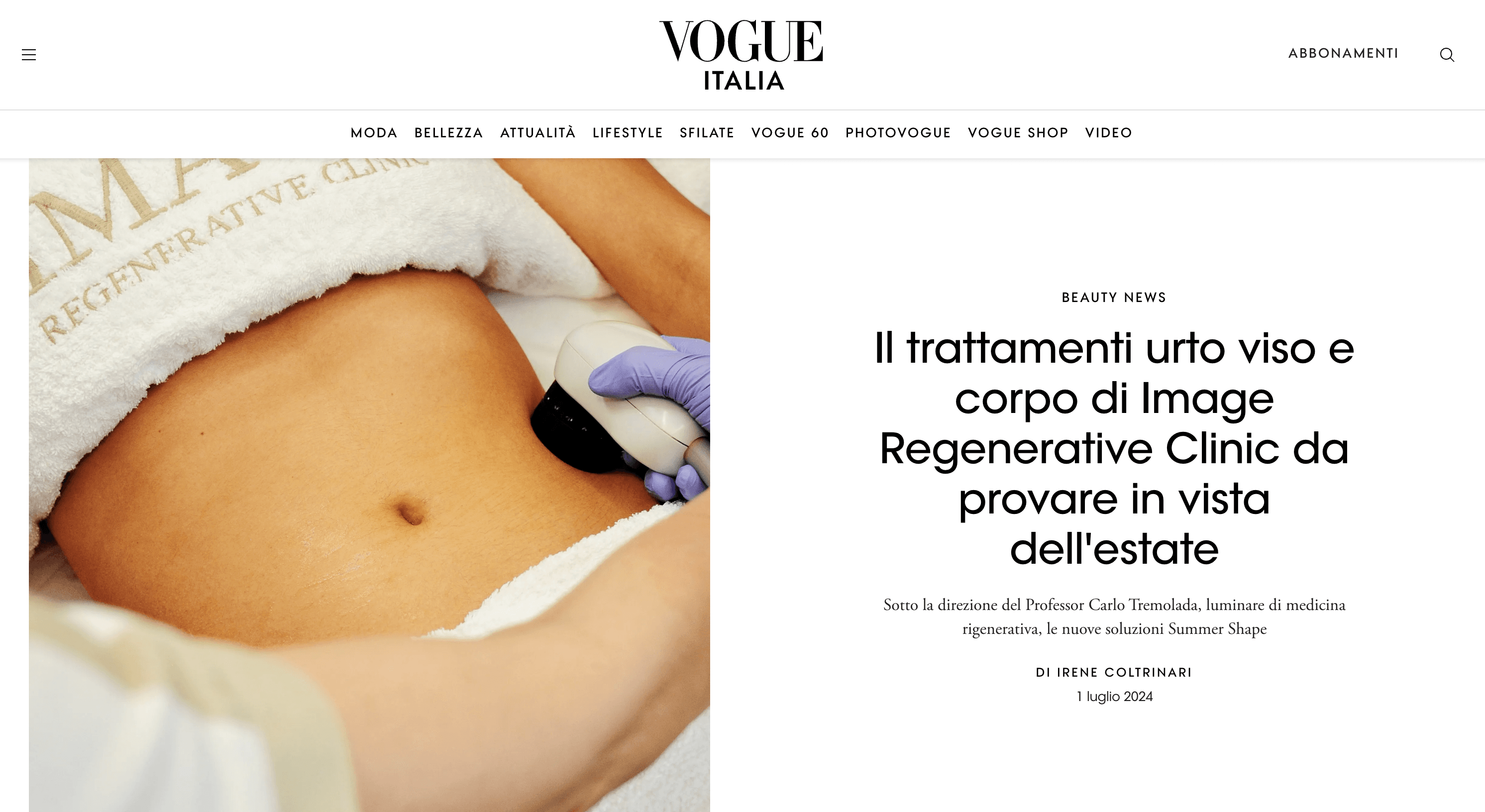 I Trattamenti Urto Viso e Corpo di Image Regenerative Clinic da Provare in Vista dell'Estate