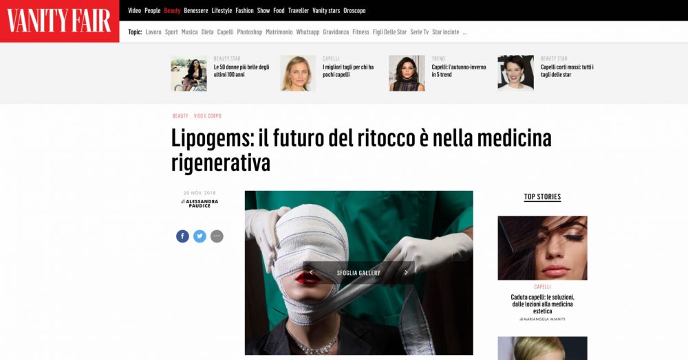 Lipogems: il futuro del ritocco è nella medicina rigenerativa